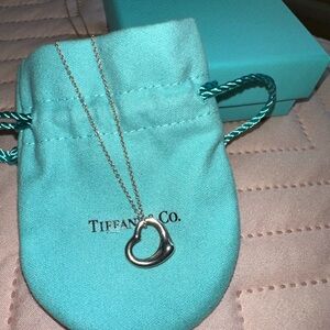 Tiffany Open Heart Pendant Necklace - Silver